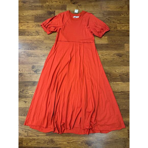 Free People Beach Women's Brentwood Cotton Maxi Dress Red/Orange Size L NWT - Picture 1 of 9
